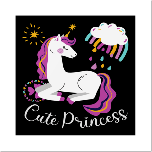 Cool Unicorn Design - Cute Princess Posters and Art